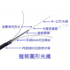 ARFB-12B 12芯鎧裝圓形光纖 中心束管式光纜 鎧裝光纖 光纖工程 光纖佈線 光纖主幹線